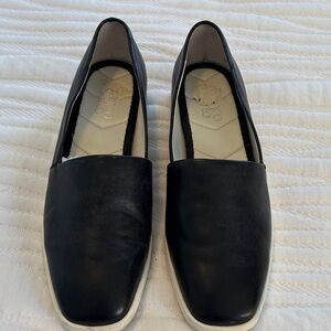 Franco Sarto Black L-Bonza Leather Upper Loafers 7.5 Comfy Foot Support